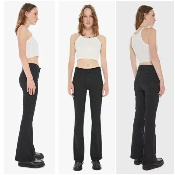 💕MOTHER💕 The Weekender Jeans ~ Not Guilty Black 33 Flare Leg - Picture 1 of 16